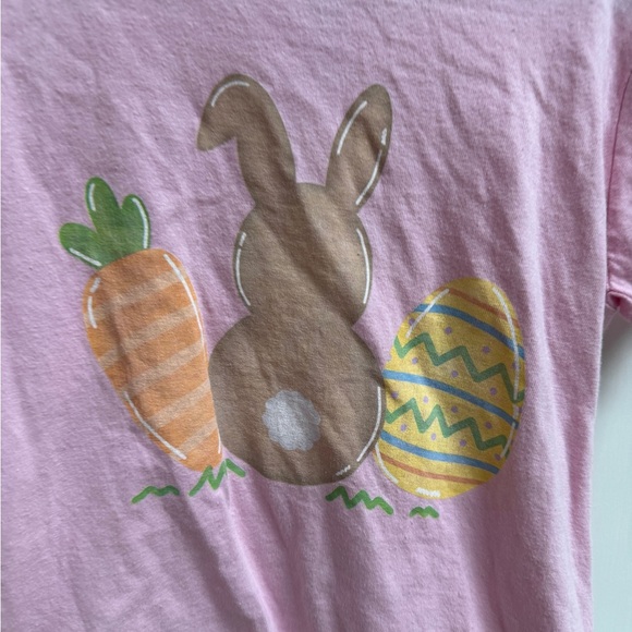 NWOT Stitchy Fish 3T Girls Pink and Brown Easter Bunny Short Sleeve Tee Shirt - Picture 3 of 6